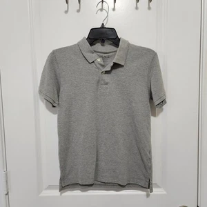 The Children's Place Boys 10/12 Gray Uniform Polo Shirt Short Sleeve Cotton - Picture 1 of 6