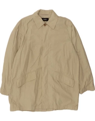 HUGO BOSS Mens Overcoat IT 54 2XL Beige Cotton DM18 - Image 1 of 4