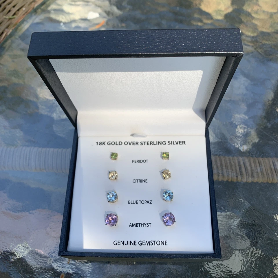 Conjunto de brincos de ouro 18k sobre prata esterlina Victoria Townsend  - Imagem 1 de 3