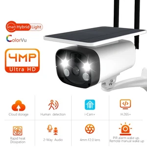 4MP Wireless Security Camera Solar Panel Battery Color Night Two Way Audio PIR - Picture 1 of 19