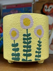 Holly Floral Planter Pot - Yellow - Bild 1 von 3