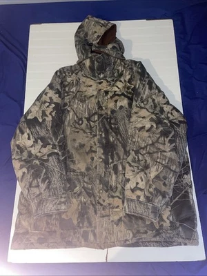 Vintage Field & Stream Camo Hunting Coat Hooded  Lined Jacket Size 2XL - Image 1 of 4