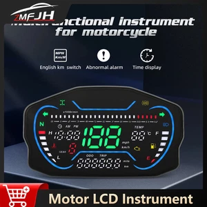 12V Motorrad Digital Tachometer Tachometer 0-12000 U/min Gang Speed Meter LCD - Bild 1 von 21