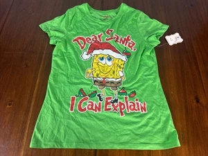 Camisa Bob Esponja Pantalones Cuadrados Dear Santa I Can Explain 2010 Talla Grande - Imagen 1 de 10