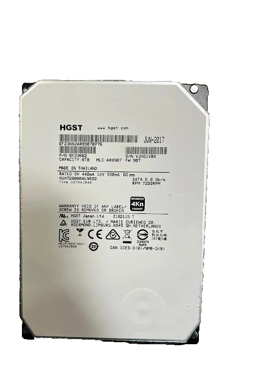 HGST HUH728080ALE600 (0F23662) 8TB 7200RPM SATA 6Gb/s 3.5" Hard Drive - Image 1 of 1