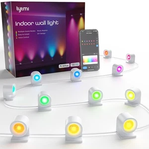 Applique da Parete per Interni, Applique da Parete Intelligenti RGBIC con WiFi, Funziona con Alexa, Mult... - Foto 1 di 6
