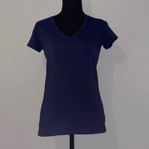 Lilly Pulitzer dunkelblau V-Ausschnitt Pima Baumwolle Elasthan T-Shirt Top XS - Bild 1 von 7
