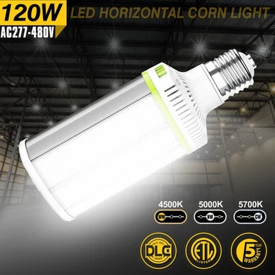 AC277-480V LED Corn Light Bulb 120W Adjustable 18,000LM Warehouse High Bay Lamps - Image 1 of 4