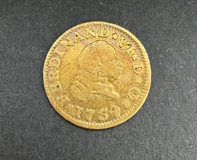 1754 1/2 ESCUDO SPANISH GOLD COIN - Image 1 of 4