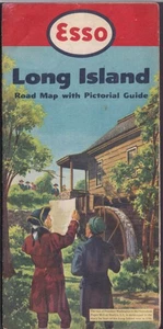 Esso Gasoline Road Map Long Island NY & Pictorial Guide 1952 - Picture 1 of 1