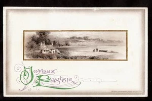 1911 Winsch Landhaus Boot Szene Freudige Ostern Postkarte - Bild 1 von 1