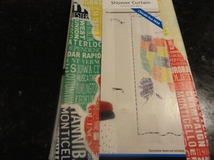 New PEVA SHOWER CURTAIN United States of America MAP colorful w/ cities and town - Picture 1 of 4