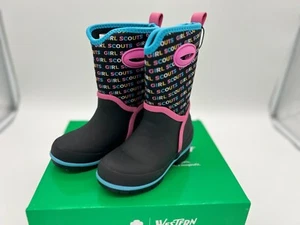 Western Chief Bota de Neopreno para Clima Frío Nieve, Neón Girl Scouts Negra, 9 Niño Pequeño - Imagen 1 de 6