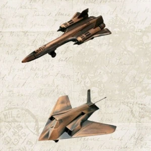 Nostalgic Mini Metal Bronze Pencil Sharpeners Planes Fighter Blackbird (Choose) - Picture 1 of 6