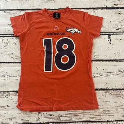 Denver Broncos Mujer Camiseta Pequeña Naranja Equipo NFL Ropa Fútbol Manning 18 Foto 1 de 4