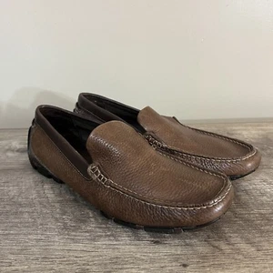 GBX Babalu strukturierte braune Leder Halbschuhe braun Herren Gr. 9 Driving Mokassins Slipper - Bild 1 von 13