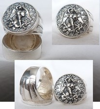 Anel De Saint St. Michael nos proteger Prata Sólida 925