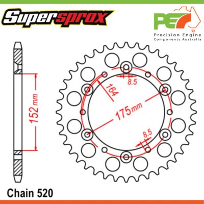 Nuevo * Supersprox * Piñón trasero para adaptarse a YAMAHA YZ490 490cc Foto 1 de 4