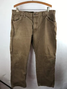 Dickies Mens Work Pants Size 38 x 30 Brown Carpenter Cell Phone Pocket Durable - Picture 1 of 3