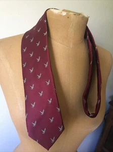 Christian Dior Eagle/ Bird Of Prey Burgundy Silk Blend Tie - Picture 1 of 6