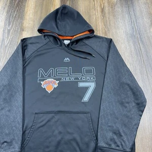 Vintage New York Knicks Hoodie Mens L Black Sweatshirt NBA Basketball Carmelo - Picture 1 of 12