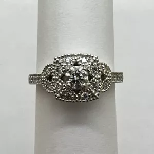 Natural Round White Diamond Platinum 950 Engagement Ring, Love, Gift - Picture 1 of 7