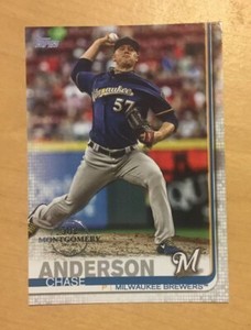 2019 Topps 582 Montgomery Milwaukee Brewers Chase Anderson  #5 SP