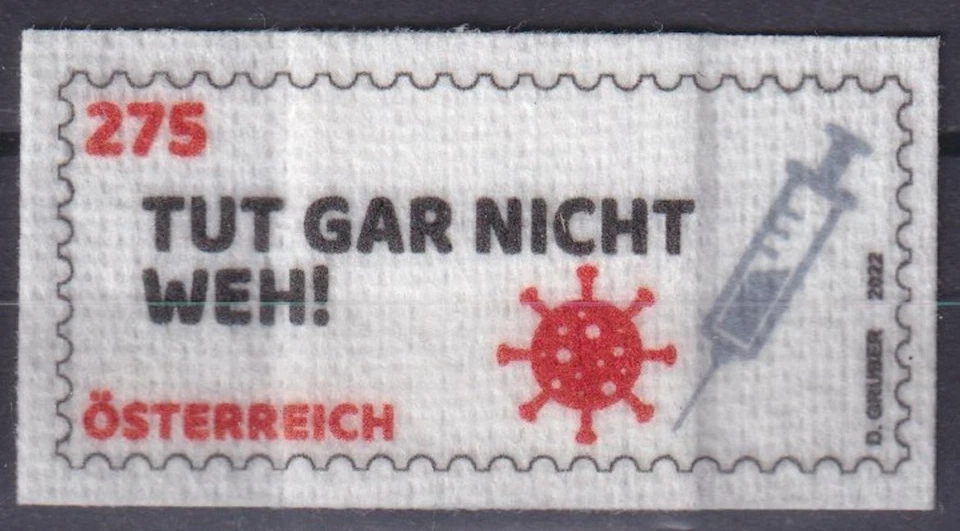 Австрия 2022 медицина, остановить пандемию, COVID-19, необычные марки - гипс MNH ** - Изображение 1 из 1