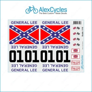 GENERAL LEE DUKE OF HAZZARD 1/10 Scale Decals Stickers Cut Kit RC Car Tamiya HPI - Picture 1 of 1