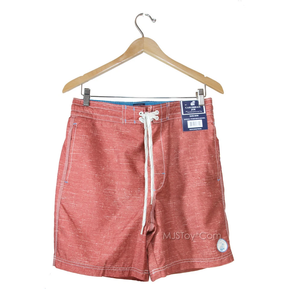 Новый с Ярлыками CARIBBEAN JOE мужчин плавки купальник доска шорты однотонный красный/зеленый - Изображение 1 из 1