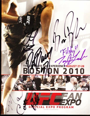 RARE 2010 BOSTON UFC FANFEST EXPO HAND SIGNED MMA PROGRAM AUTOGRAPHS - Image 1 of 2