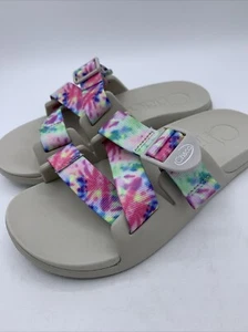 Chaco Chillos Light Tie Dye Women’s Slide Sandals Size 7 New - Picture 1 of 12