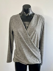 FRENCH CONNECTION Women's Grey Long Sleeve Wrap Top Size XS - Picture 1 of 5