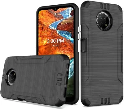 For Nokia G300 5G N1374D Phone Case Brushed Armor Magnetic Metallic Hybrid Cover - Image 1 of 4