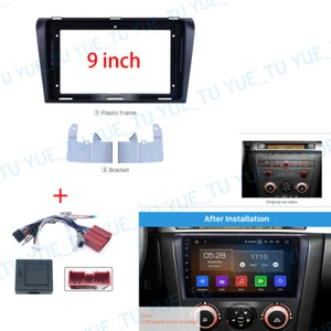 9'' Car Radio Stereo Dash Frame Panel Fascia w/Power Harness for Mazda 3 2004-09 - Picture 1 of 6