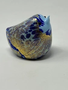 GlassOfVenice Murano Glass Bird Vetro Artistico Light Blue, Bkue Gold - Picture 1 of 12