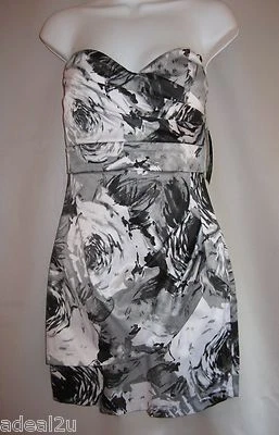 LOVE TEASE DRESS SHADES OF GRAY BLACK & WHITE STRAPLESS SZ 5 NEW W/TAG   LOOK - Image 1 of 4
