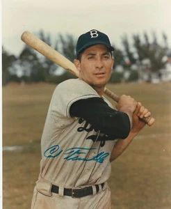CARL FURILLO SIGNED 8X10 BROOKLYN LA DODGERS COLOR PHOTO 1946-1960 SKOONJ - Picture 1 of 1