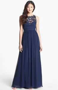 Vestido Aidan Mattox Adornado Encaje y Seda Gasa Talla 8 - Imagen 1 de 2