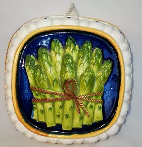 "Stampo da parete vintage asparagi maiolica Gailstyn Sutton 3D decorazione parete ceramica 9,5" - Foto 1 di 11