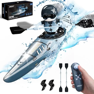 RC Kayak Boat for Kids,2.4 Ghz Remote Control Shark Boat Toys W/LED Light for Po - Picture 1 of 12