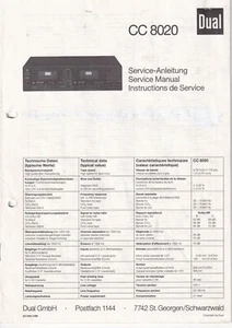 Manual de servicio instrucciones para Dual CC 8020 - Imagen 1 de 1