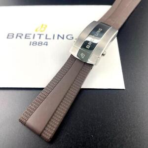 Breitling watch band strap belt 22mm Fabric Rubber D Buckle Brown m83700769562HA