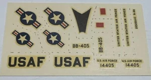 Aurora Model No. 298, 1:130 Scale Douglas B-66 Airplane Decals - Picture 1 of 5
