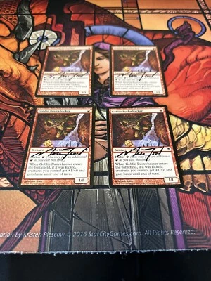 Goblin Bushwhacker x 4 Signed!! Nice Conditions MTG - Image 1 of 4
