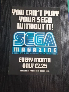 VERSTORBENES SEGA MAGAZIN 90ER JAHRE SPIELMAGAZIN WERBUNG 9X12" MINI-POSTER - Bild 1 von 1