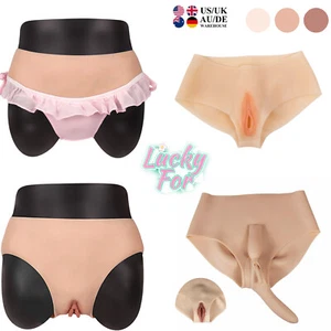 Silicone Fake Vagina Shorts Panty HipShaping Pants For Transgensers Crossdresser - Picture 1 of 18