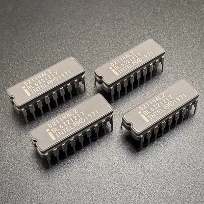 4x Intel D2114AL2 SRAM 2100 1Kx4Bit CDIP18 Early Static RAM - Image 1 of 4