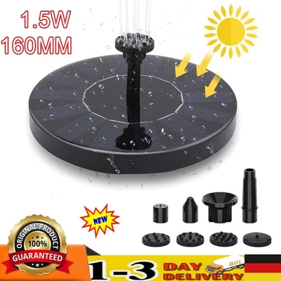 1.5W Solarpumpe Solar Teichpumpe Brunnenpumpe Gartenbrunnen Miniteich Brunnen - Bild 1 von 4