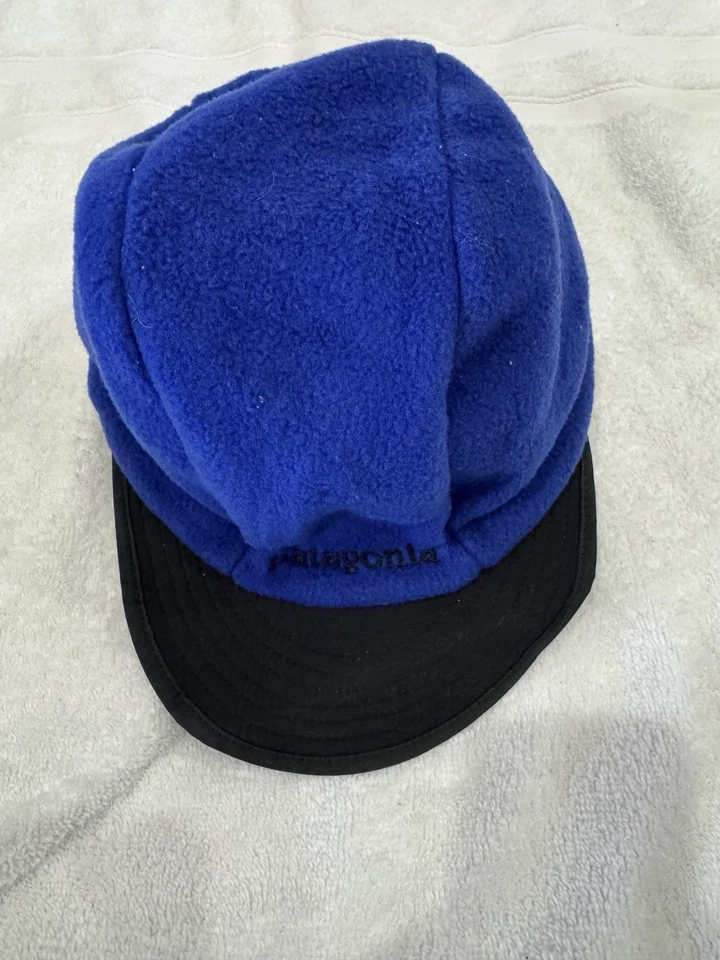 Patagonia Duck Bill Fleece Lined Winter Hat Sz Large With Ear Flaps Black - Image 1 of 4